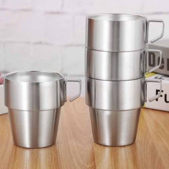 Stainless Steel Coffee Stacked Cups 4 Set